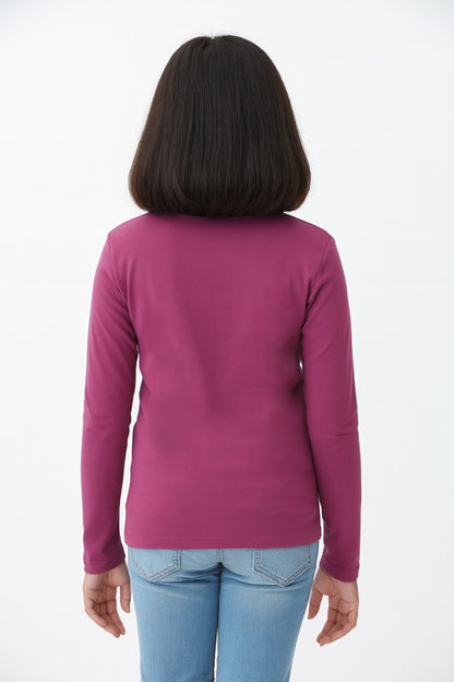 Girls Full Sleeve Tshirt Pack of 1_Maroon