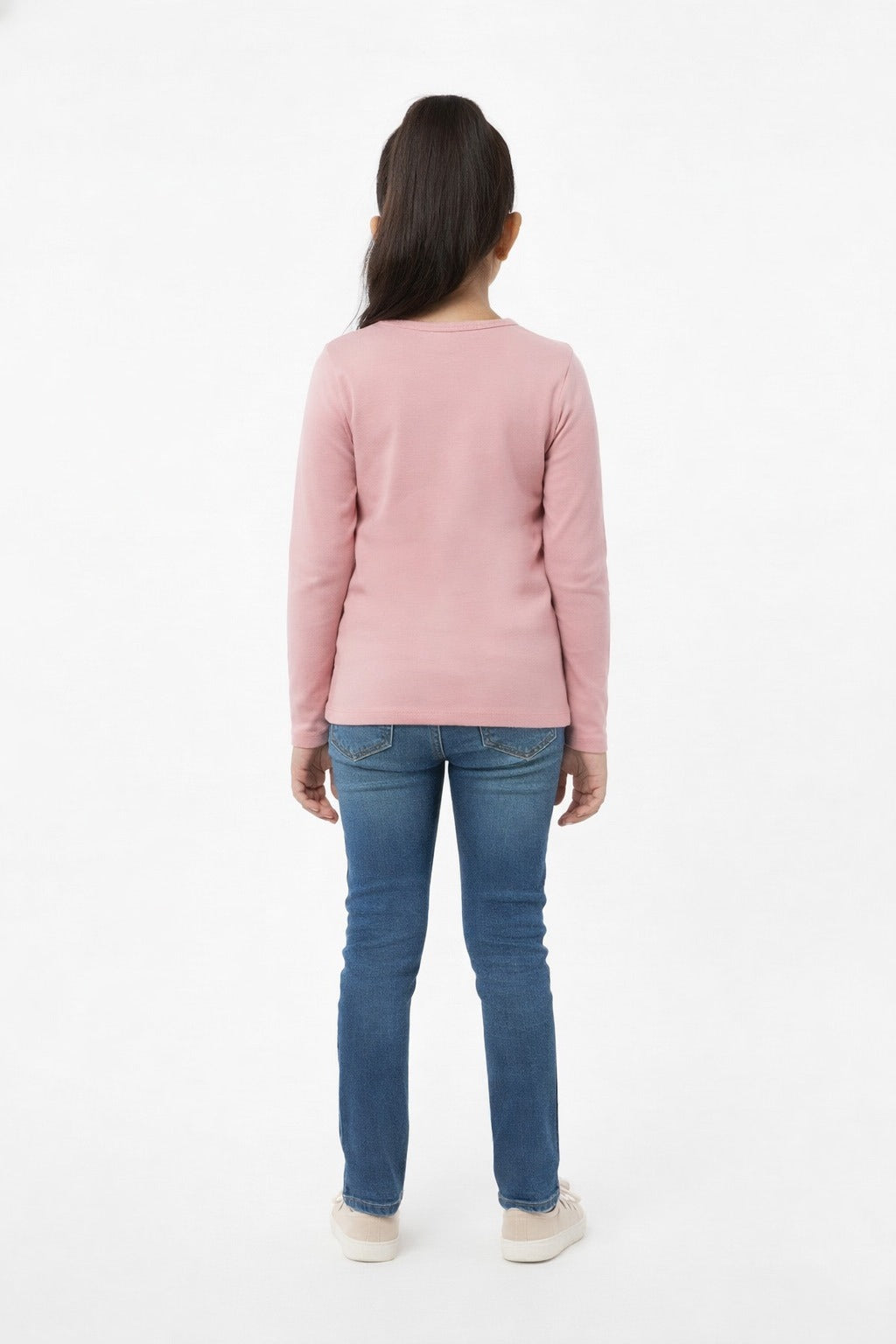 Girls Full Sleeve Tshirt Pack of 1_Rose Dust