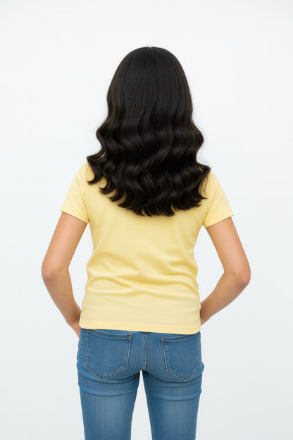 Girls Short Sleeve Tshirt Pack of 1_Lime Yellow