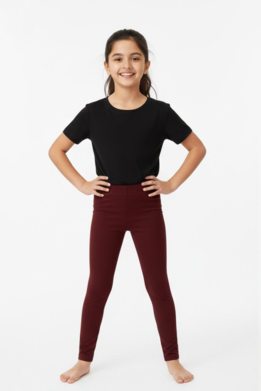 Girls Leggings  Solid Brown Color Pack Of 1