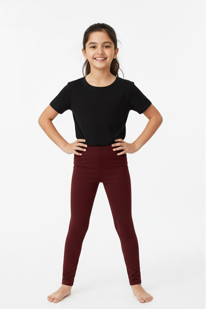 Girls Leggings  Solid Brown Color Pack Of 1