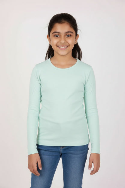 Girls Full Sleeve Tshirt Pack of 1_Aqua