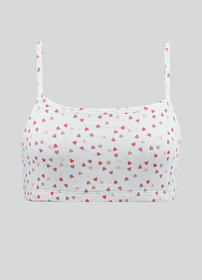 Beginners Bra - Heart All Over Print and Solid Color Combo Pack of 3