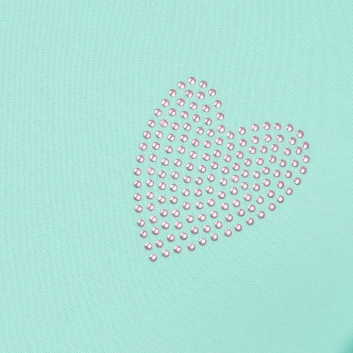 Girls Cotton Heart Printed T-Shirt - Aqua