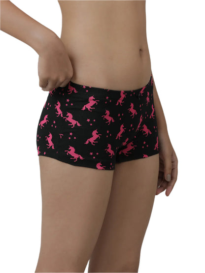 Girls Boy shorts - Unicorn All Over Printed Pack Of 2.