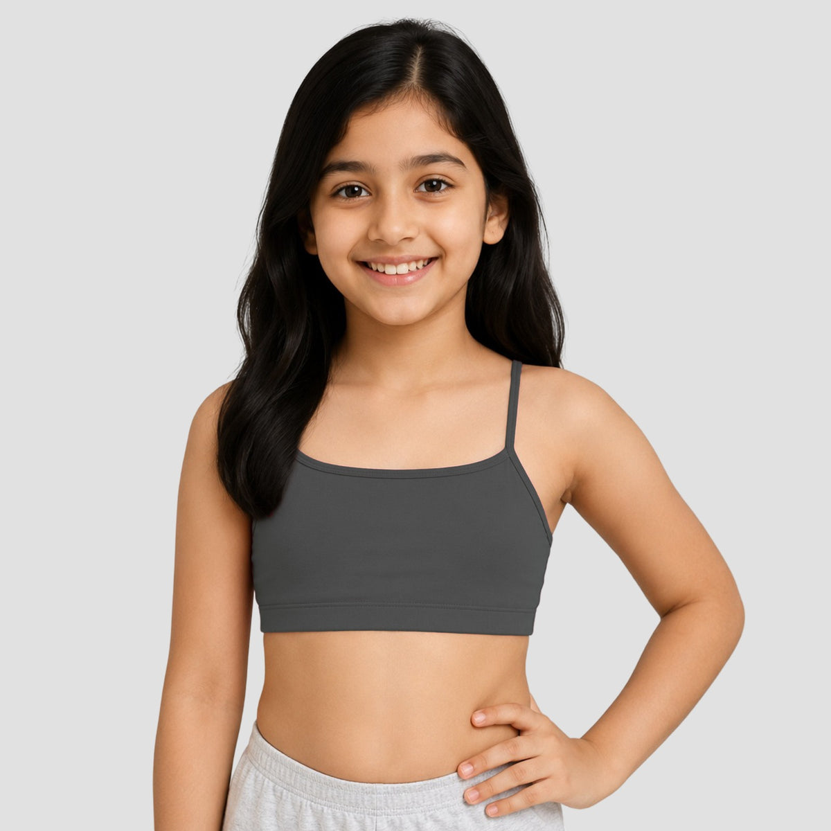 Beginners Bra | Non Padded | Double Layer - Grey