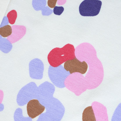 Girls Cotton Short Sleeve Colorful All-Over Flower Print Summer Casual T-Shirt