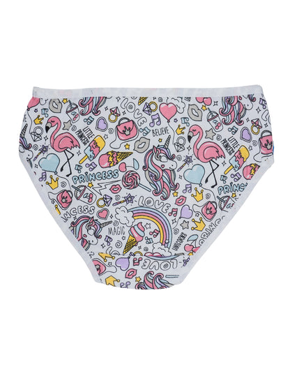 Girls Brief - Solid color and Aop print pack of 5