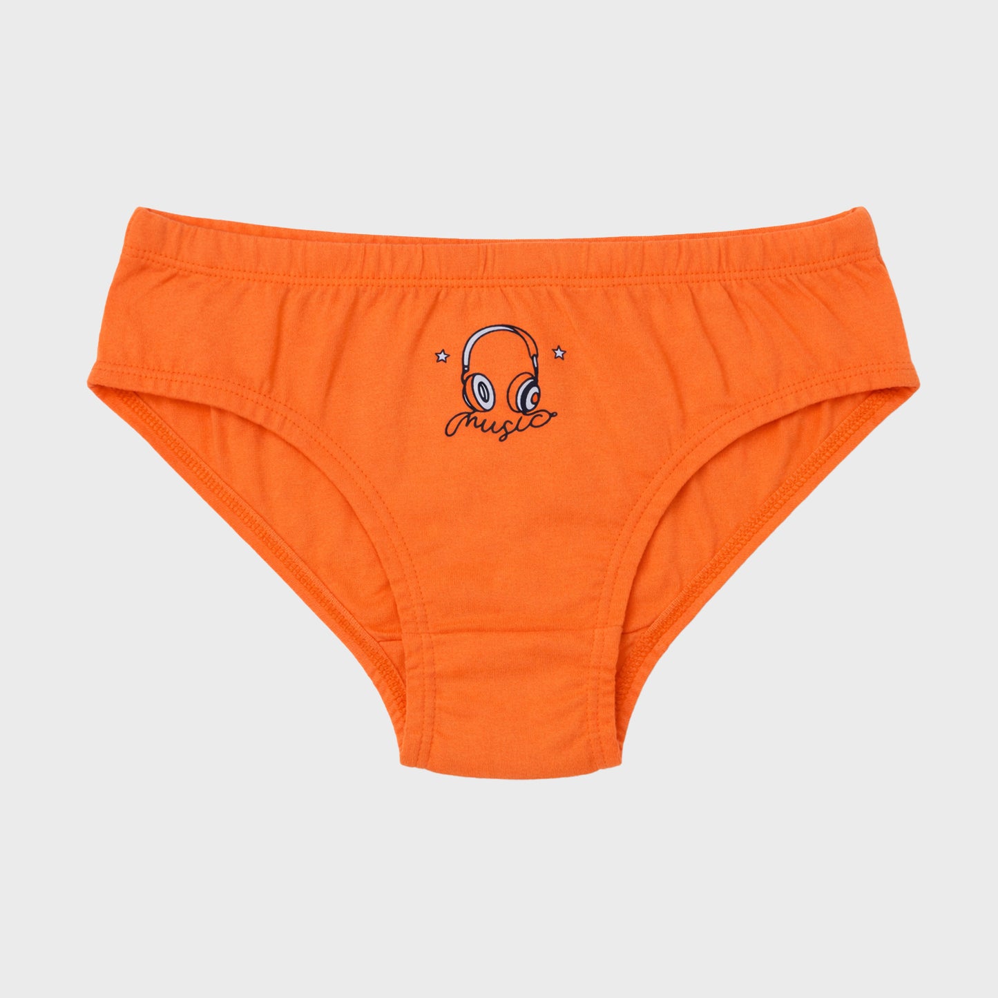 CharmnCherish Boys' Music Printed Cotton Brief - Pack Of 3 for 2-16 Years - close-up detail