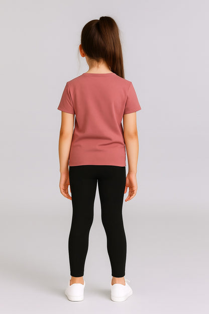 Girls' Cotton Leggings - Pack Of 2