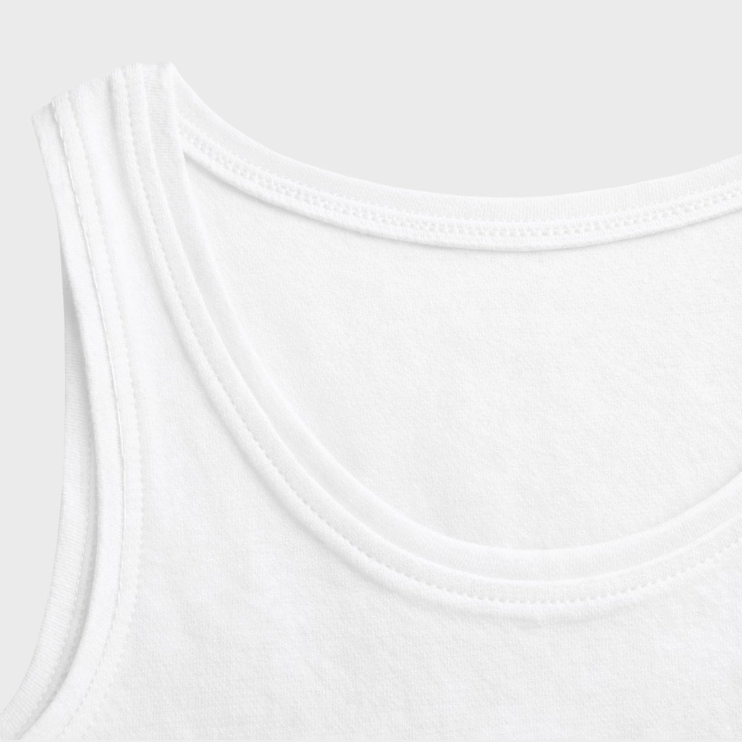 CharmnCherish Kids' Cotton Crop Tank Top - White - back view