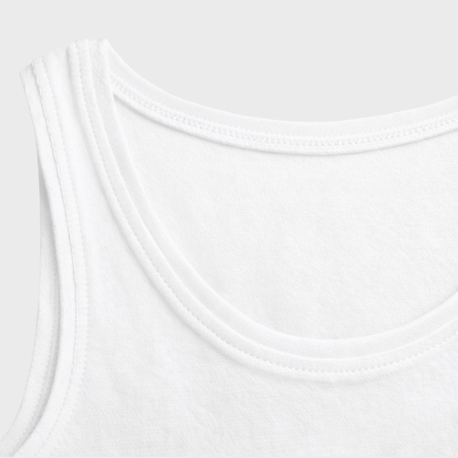CharmnCherish Kids' Cotton Crop Tank Top - White - back view