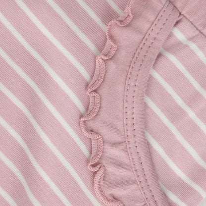 Girls Cotton Set - White Sleeveless Tops with Cute Ballerina Print and Pink Striped Knit Pocket Shorts, Casual Kids Outfit