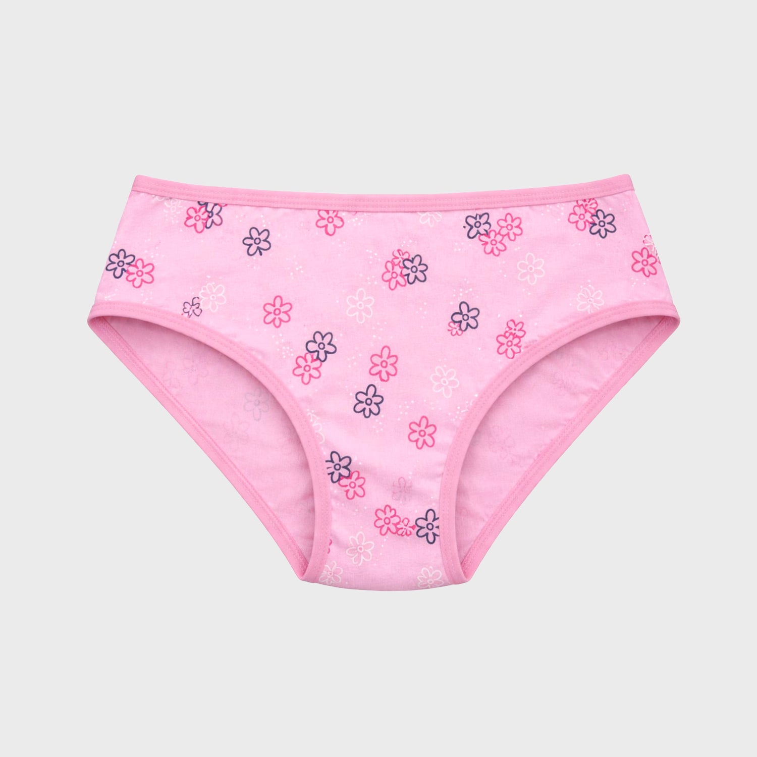 CharmnCherish Girls' Brief - Floral All Over Print Pack Of 5 for 2-11 Years - close-up detail