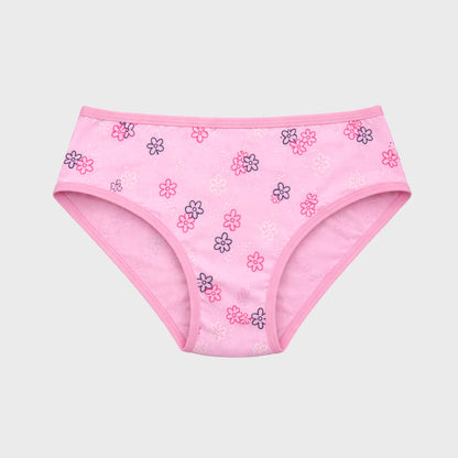 CharmnCherish Girls' Brief - Floral All Over Print Pack Of 5 for 2-11 Years - close-up detail
