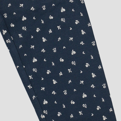 Charm N Cherish Girls' Navy Blue Printed Leggings | Soft Cotton Pack of 1