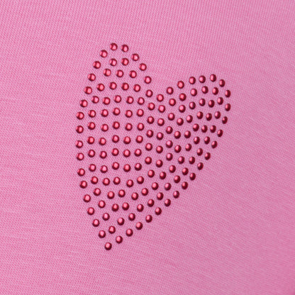 Girls' Full Sleeve T-Shirt - Pink Sparkle Heart