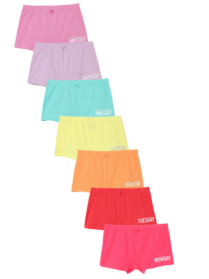 Girls Boy shorts - Weekdays Printed Pack of 7