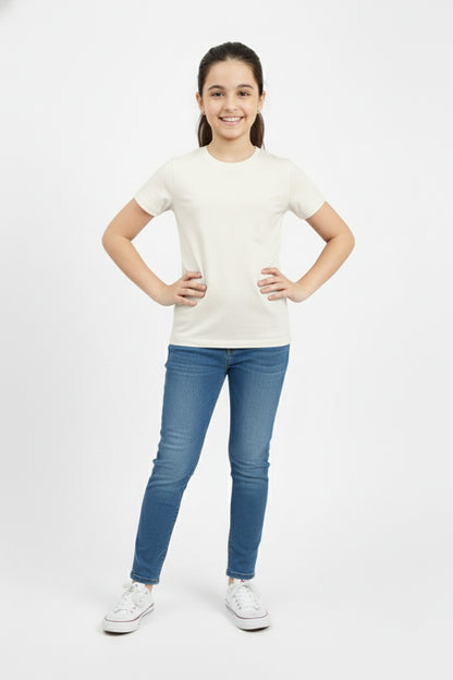 Girls Short Sleeve Tshirt Pack of 1_Off White