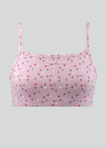 Beginners Bra - Heart All Over Print and Solid Color Combo Pack of 3