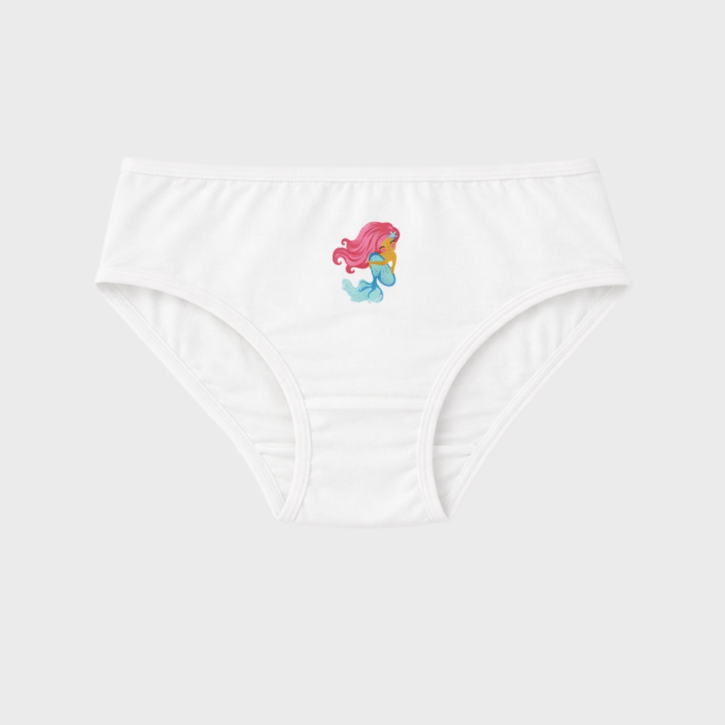 Girls Mermaid Print Cotton Briefs Pack of 3