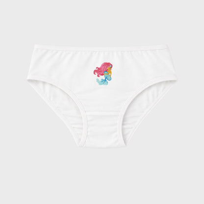 Girls Mermaid Print Cotton Briefs Pack of 3