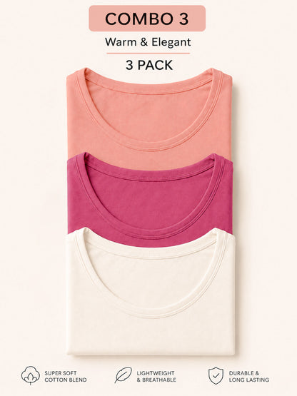 Girls Cotton Short Sleeve T-Shirt - Pack of 3