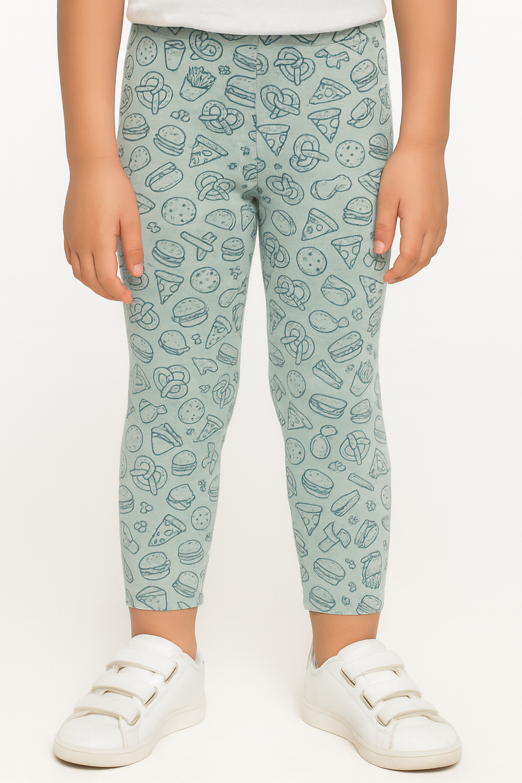 Girls 3/4th Leggings Pack Of 1_Green