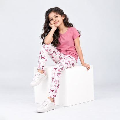 Girls' Leggings - Gardenia AOP