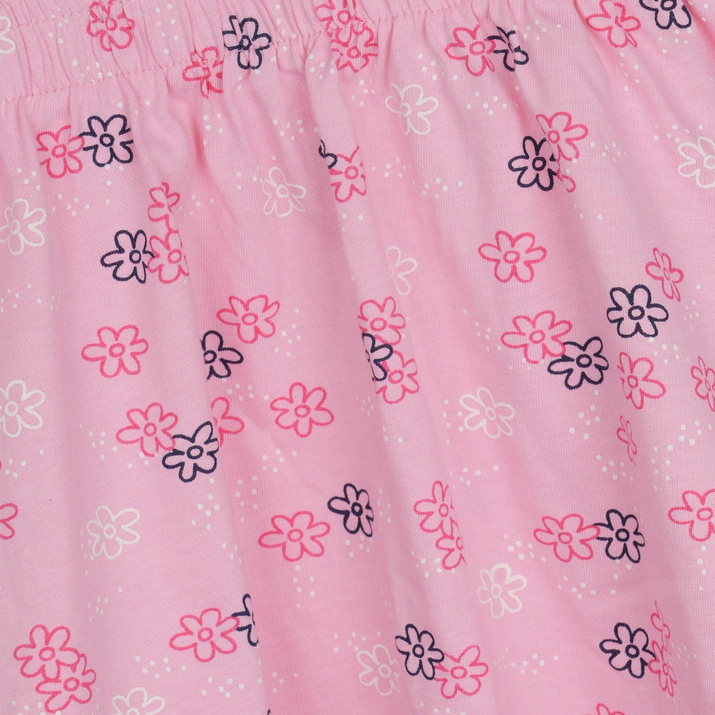 Girls' Pink Floral A-Line Dress with Ruffle Sleeves - Casual Summer Cotton Frock