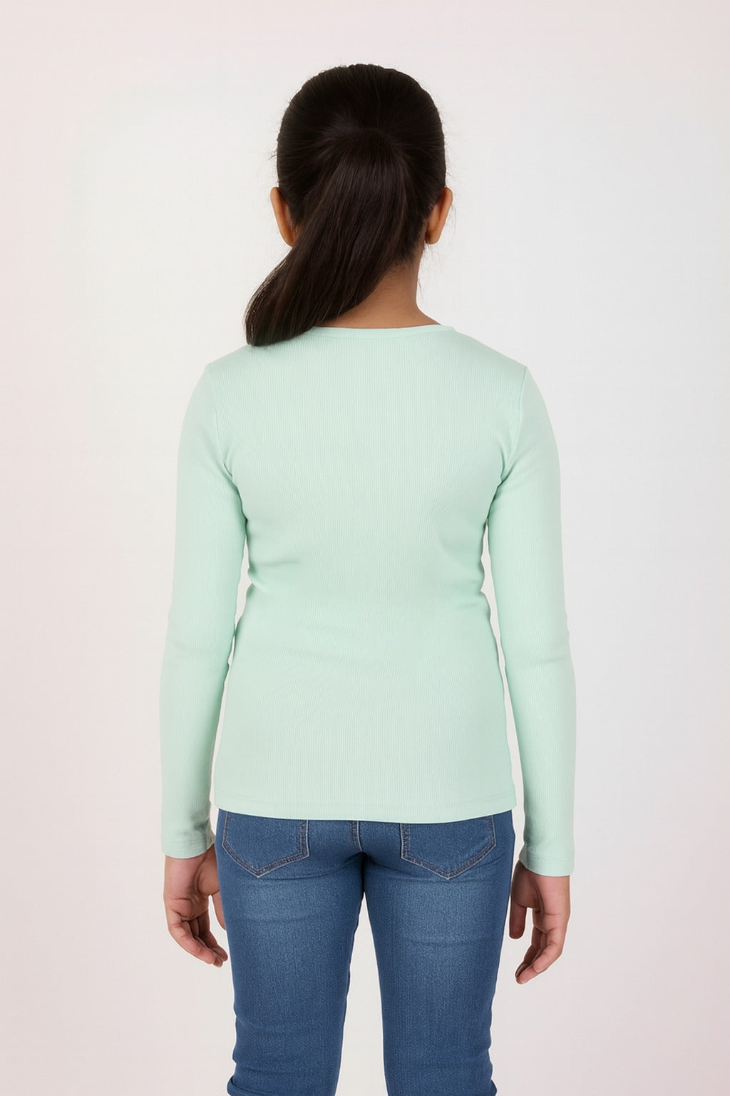 Girls Full Sleeve Tshirt Pack of 1_Aqua