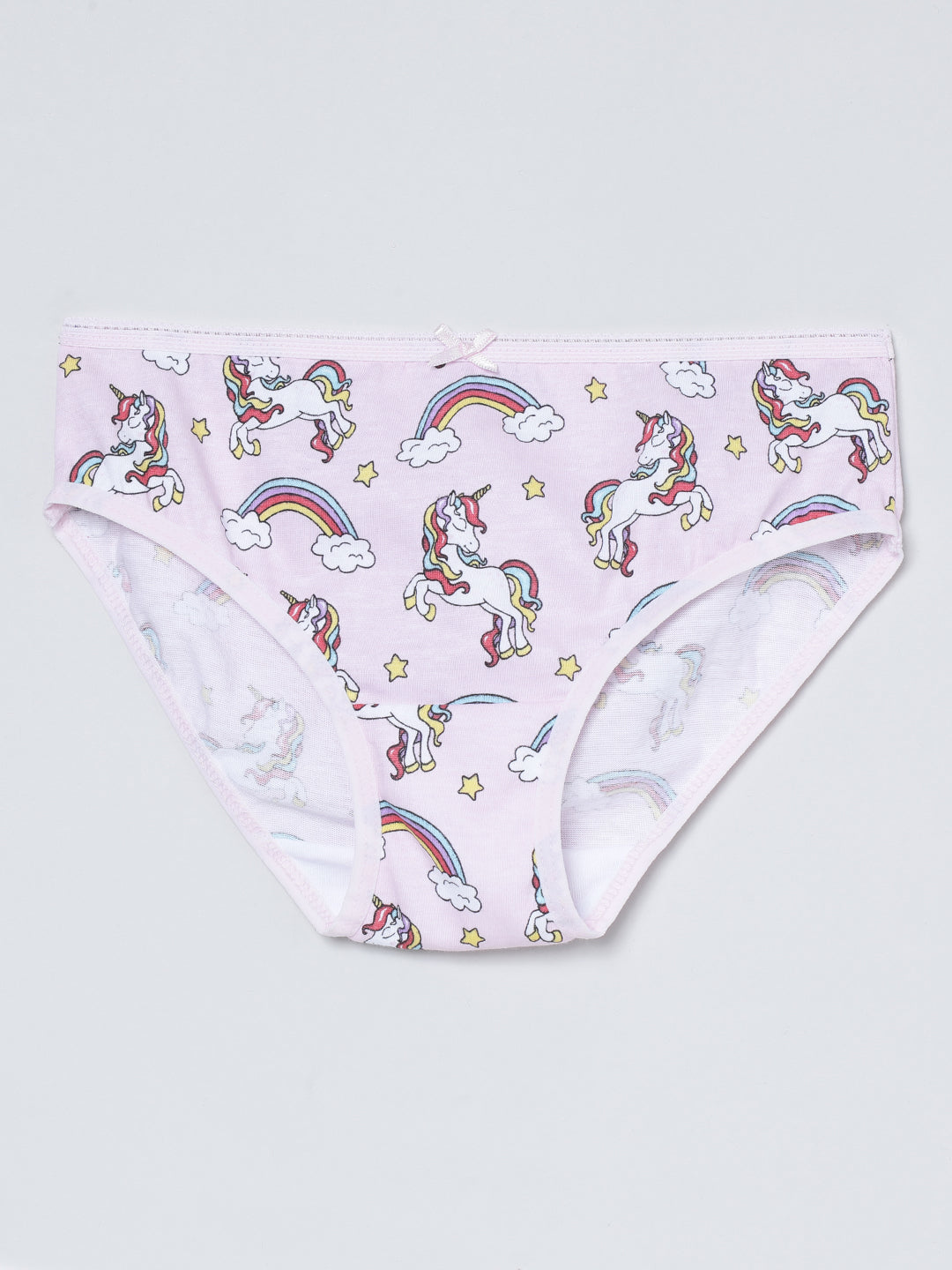 Girls Brief - Unicorn All Over Print & Solid Multicolor Brief Pack of 6.