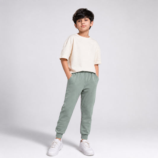 Charm N Cherish Boys Solid Elastic Waist Jogger Pants Pack of 1