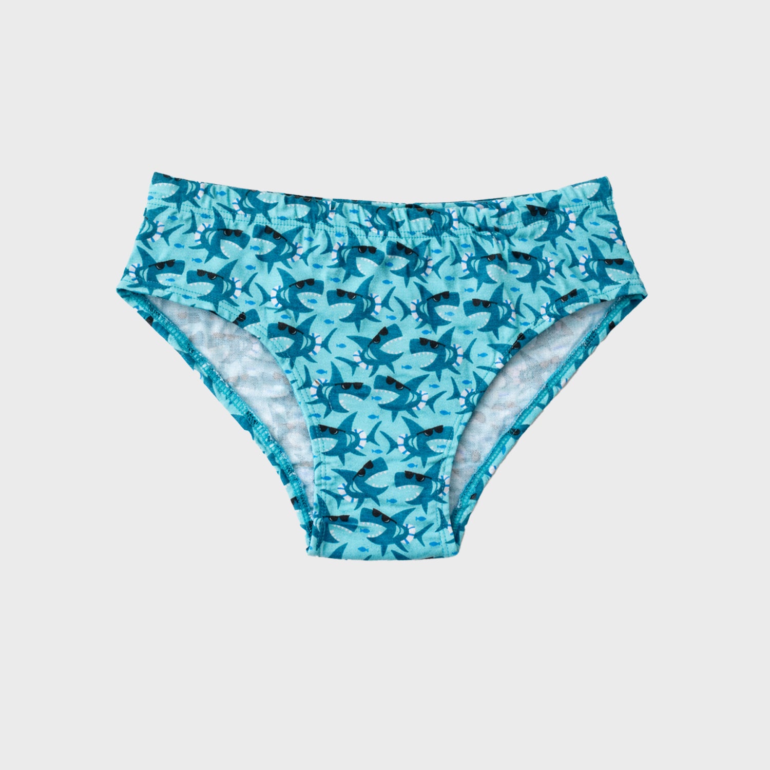 CharmnCherish Boys' Shark Printed Cotton Brief - Pack Of 3 for 2-16 Years - back view