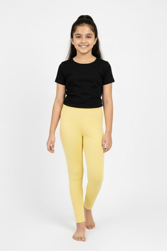 Girls Leggings Pack of 1_Lime yellow