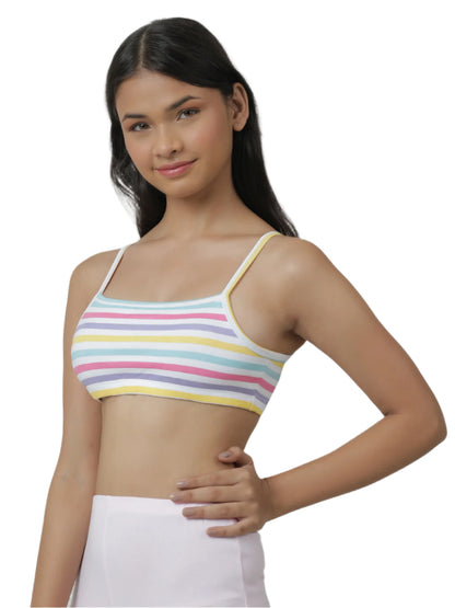Beginners Bra - Polka Dot & Stripes Printed Pack of  4.