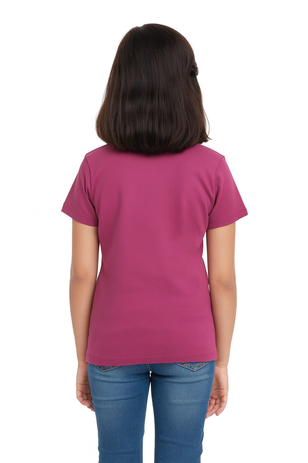Girls Short Sleeve Tshirt Pack of 1_Maroon
