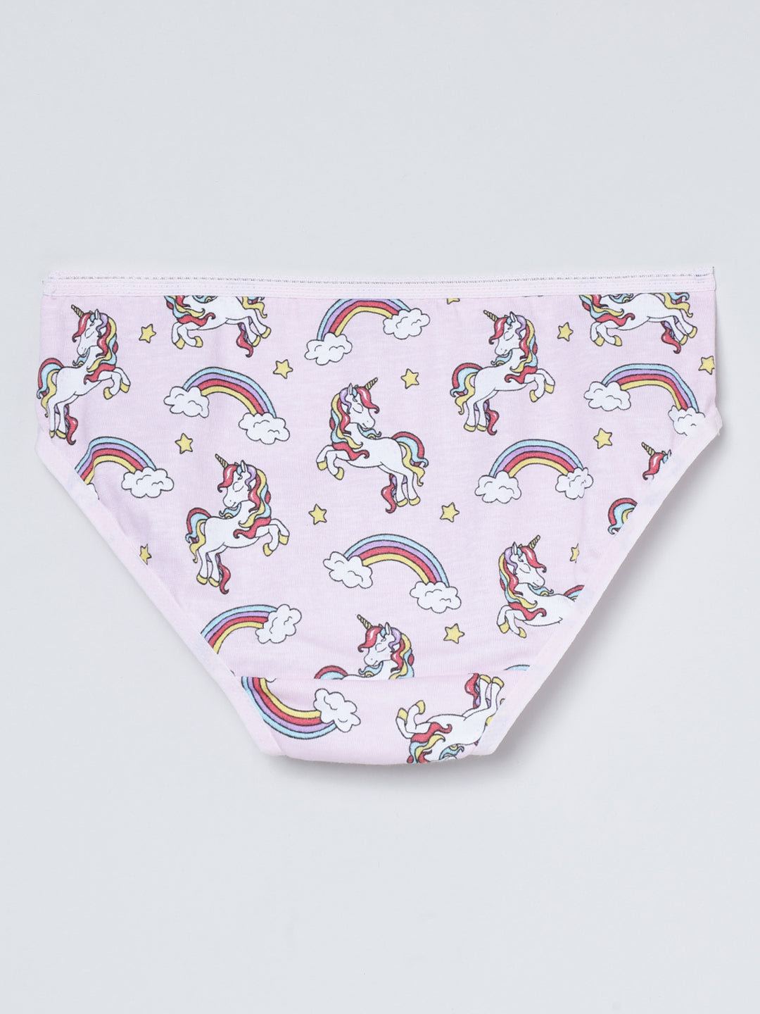 Girls Brief - Unicorn All Over Print & Solid Multicolor Brief Pack of 6.