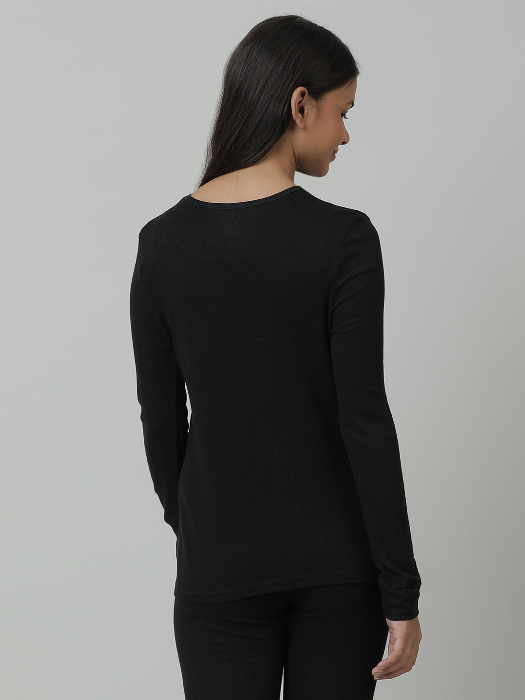 Unisex Thermal Full sleeve Vest & Pant Set _Black.