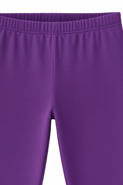 Girls 3/4 Leggings  Solid Purple Color Pack Of 1