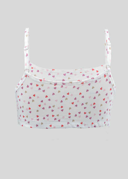 Beginners Bra - Heart All Over Print and Solid Color Combo Pack of 3