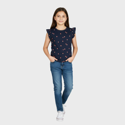 Girls Frill sleeveless Tshirt Fruit Printed Pack of 3