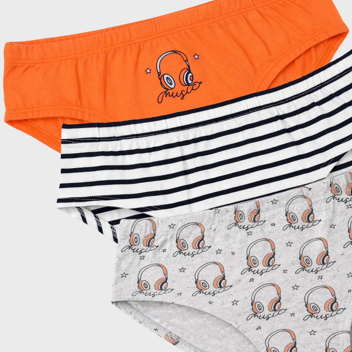 CharmnCherish Boys' Music Printed Cotton Brief - Pack Of 3 for 2-16 Years - lifestyle shot