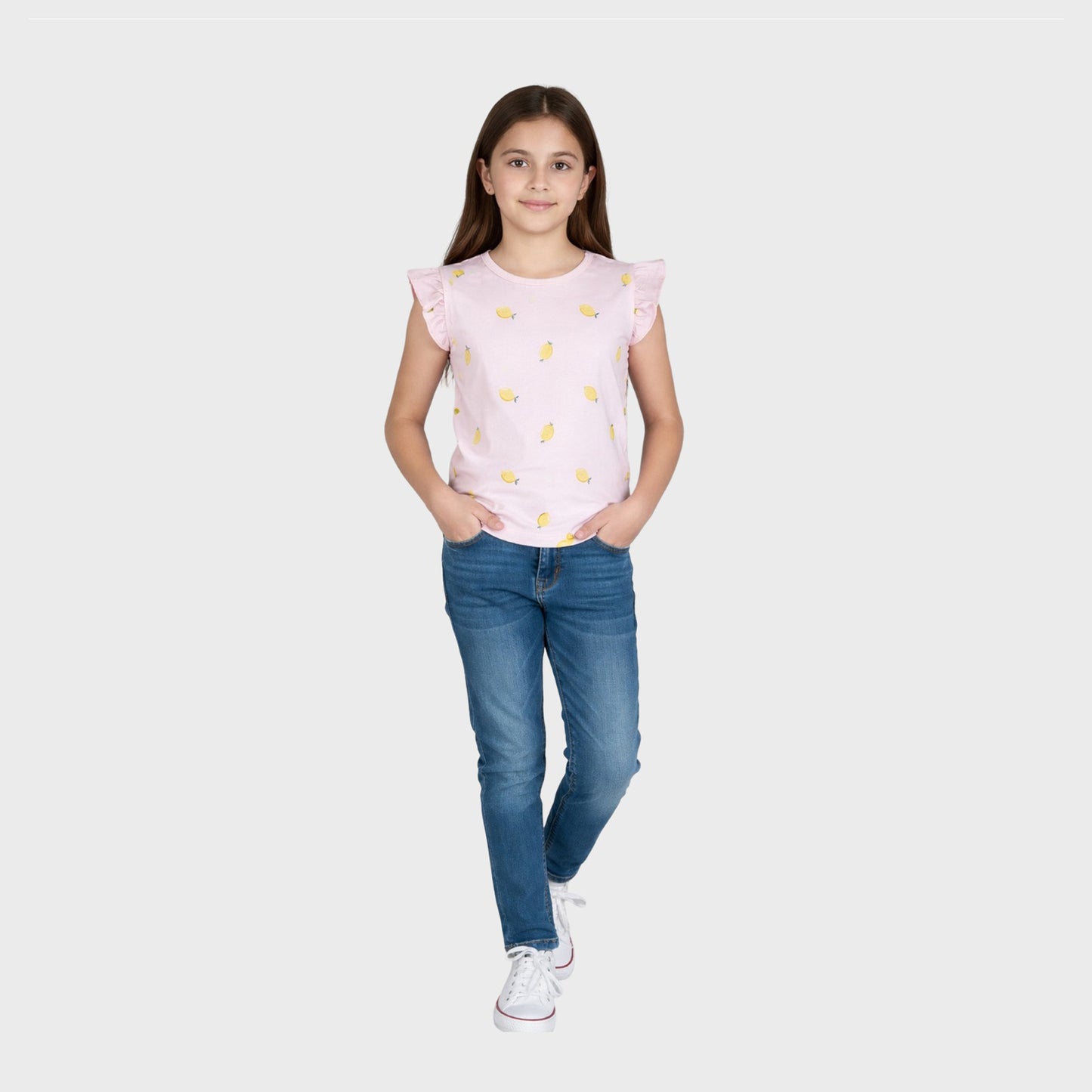 Girls Frill sleeveless Tshirt Fruit Printed Pack of 3