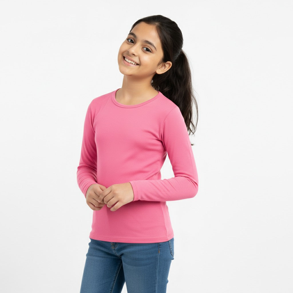 Girls Full Sleeve Tshirt Pack of 1_Pink