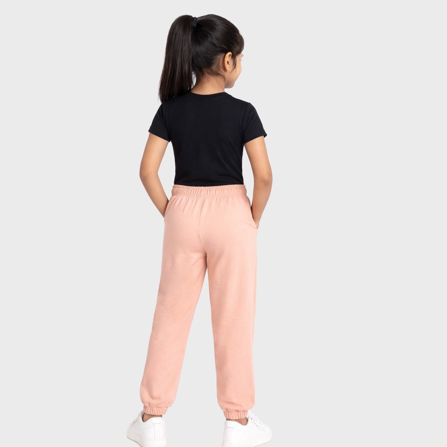 CharmnCherish Girls' Cotton Joggers - Multicolor (Pack of 1) for 2-16 Years - front view