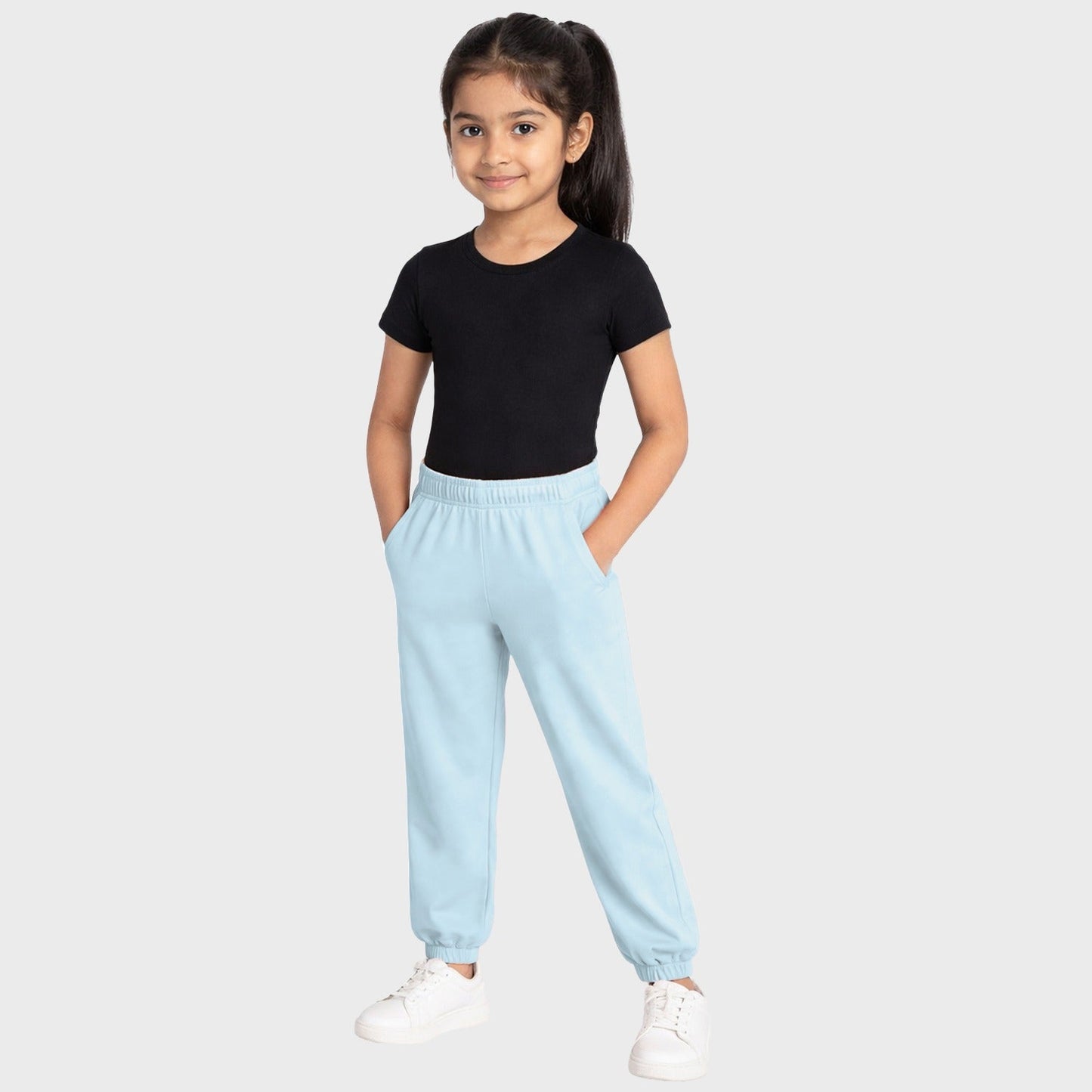 CharmnCherish Girls' Cotton Joggers - Multicolor (Pack of 1) for 2-16 Years - back view