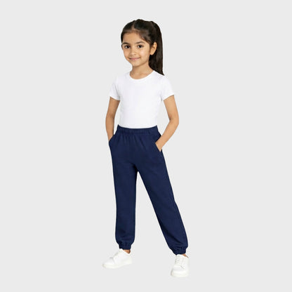 CharmnCherish Girls' Cotton Joggers - Multicolor (Pack of 1) for 2-16 Years - back view