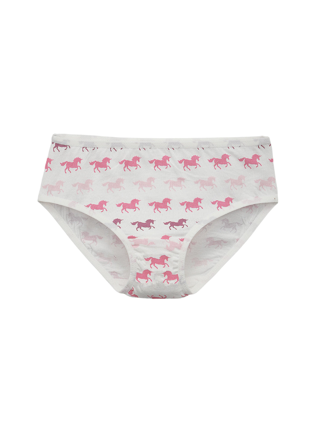 Girls Brief - Unicorn All Over & Solid Colour Combo  Pack of 5.