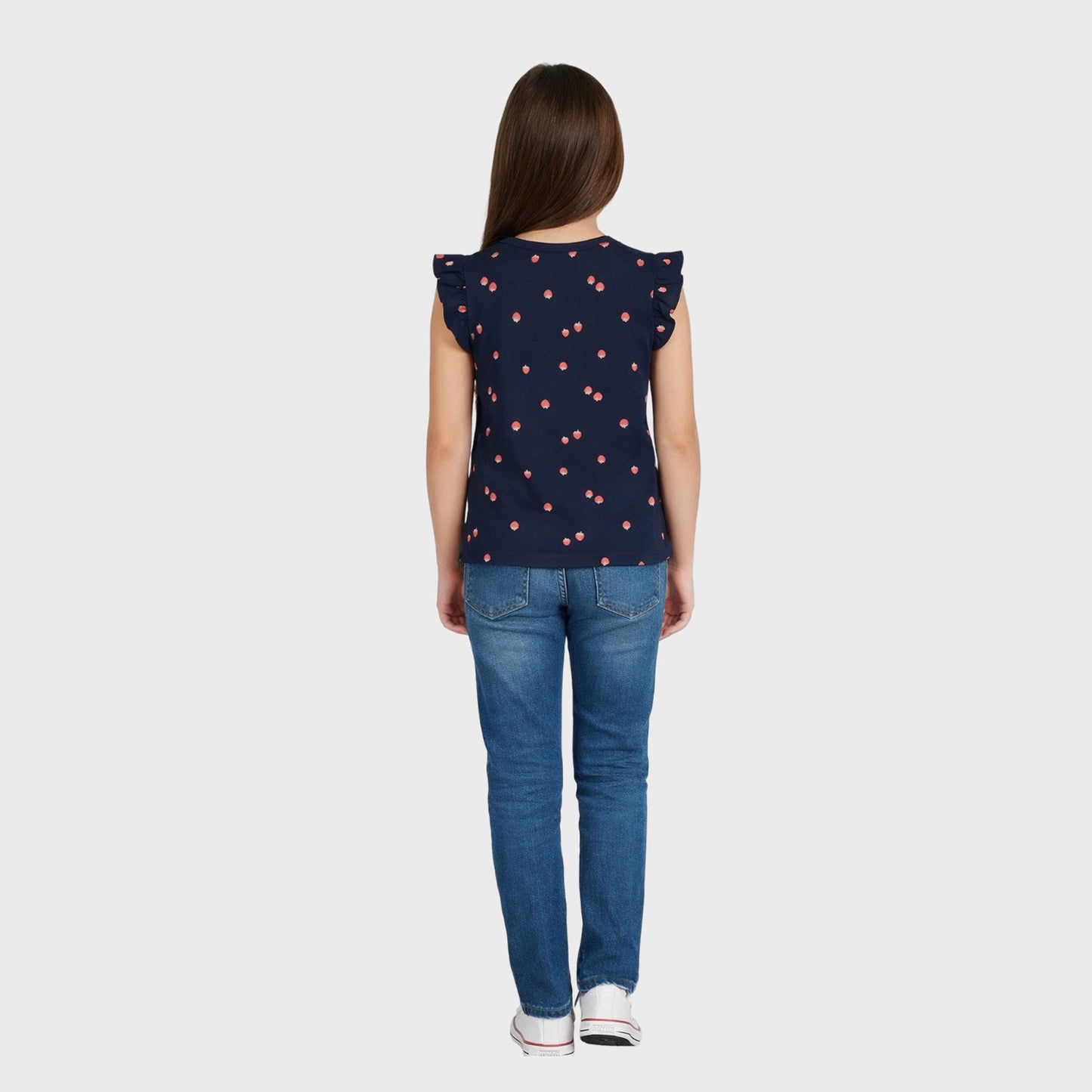 Girls Frill sleeveless Tshirt Fruit Printed Pack of 3